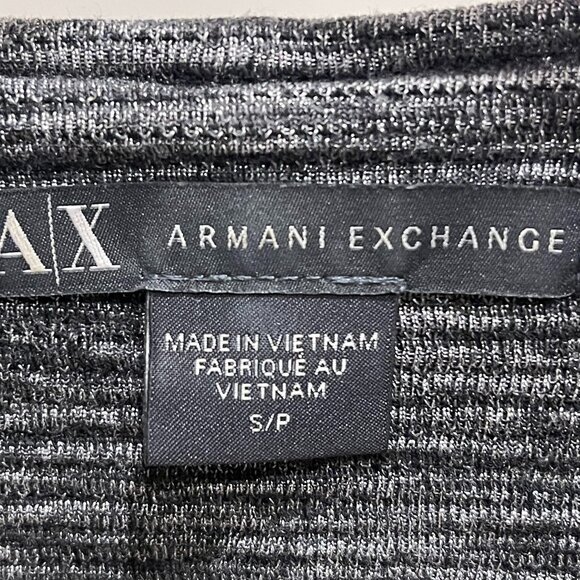 Armani Exchange Cropped Zipper Jacket - Black/Grey - Size S - Picture 3 of 3
